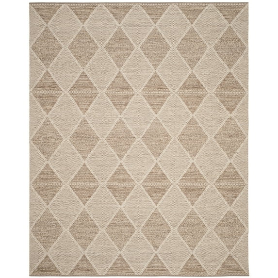 SAFAVIEH Montauk Caleb Geometric Diamond Cotton Area Rug, Beige, 6' x 6' Round