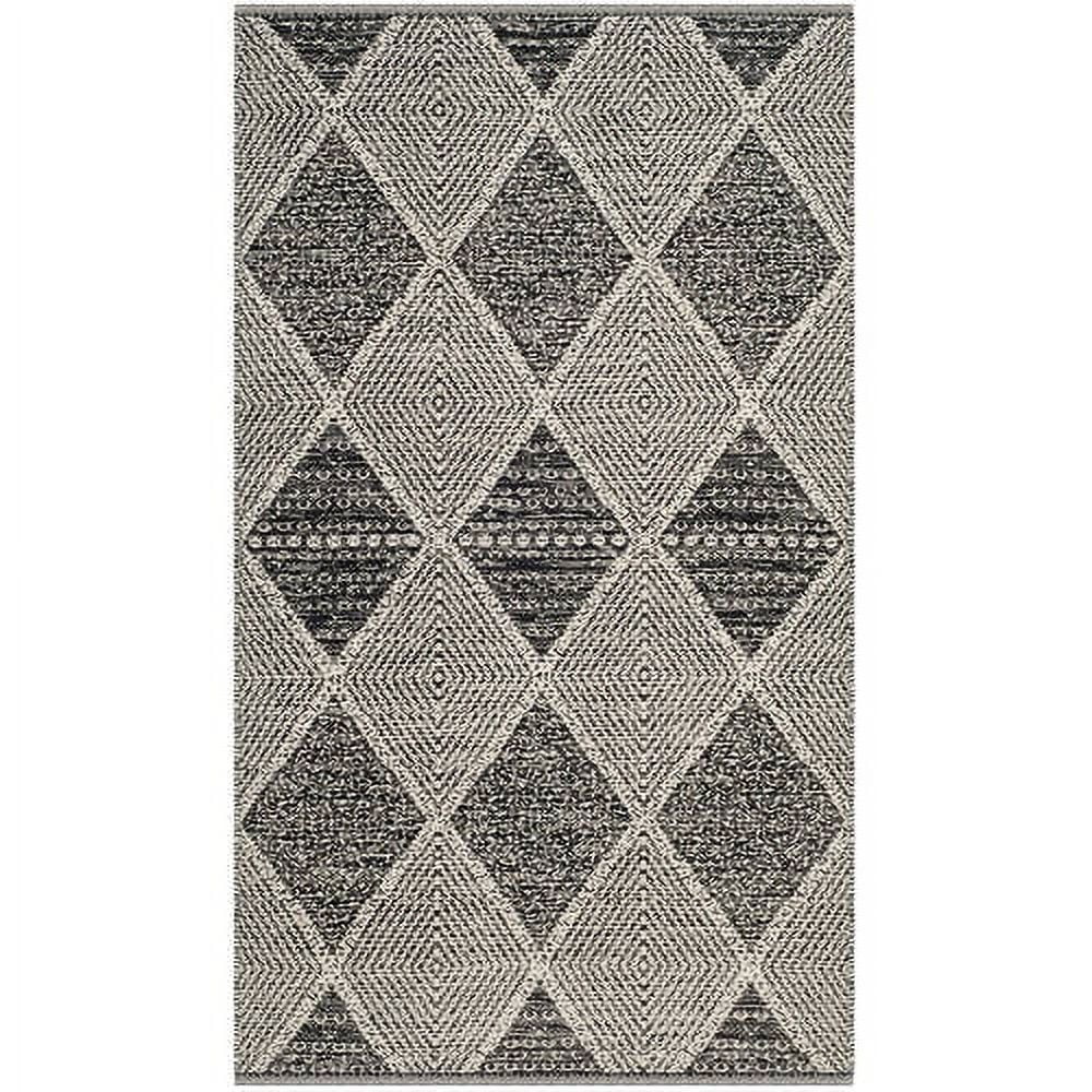 Montauk Black Cotton Handwoven 3' x 5' Area Rug