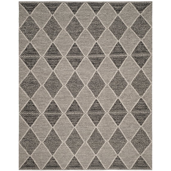 SAFAVIEH Montauk Caleb Geometric Diamond Cotton Area Rug, Black, 4' x 6'