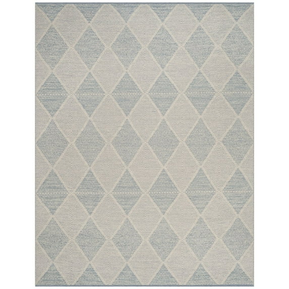 SAFAVIEH Montauk Caleb Geometric Diamond Cotton Area Rug, Light Blue, 4' x 6'