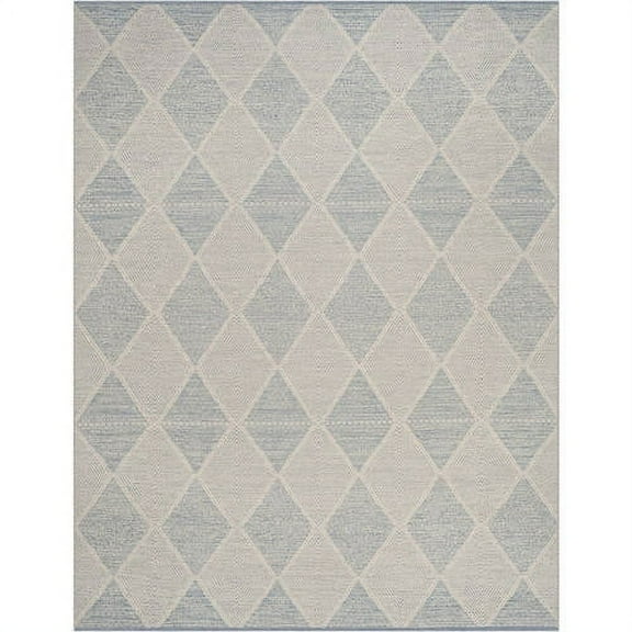 SAFAVIEH Montauk Caleb Geometric Diamond Cotton Area Rug, Light Blue, 5' x 8'