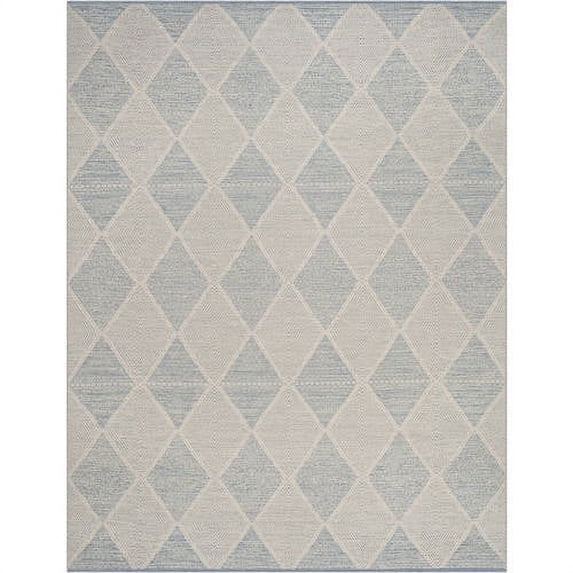 SAFAVIEH Montauk Caleb Geometric Diamond Cotton Area Rug, Light Blue, 6' x 6' Square