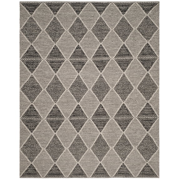 SAFAVIEH Montauk Caleb Geometric Diamond Cotton Runner Rug, Black, 2'3" x 7'