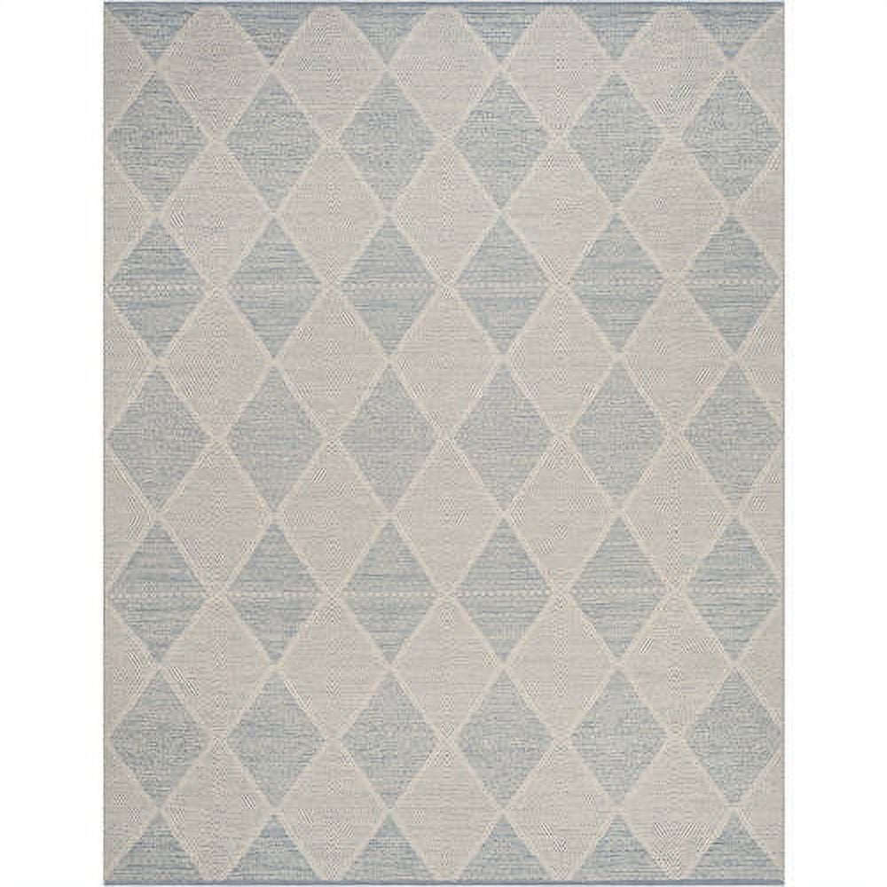 Coastal Charm Light Blue Cotton Flat Woven Runner Rug 2'3" x 7'