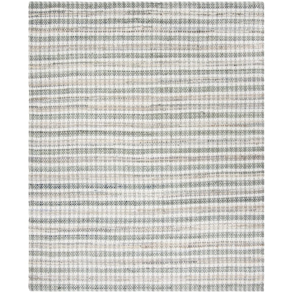 SAFAVIEH Montauk Candelario Striped Cotton Area Rug, Grey/Multi, 6' x 6' Square