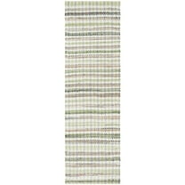 SAFAVIEH Montauk Candelario Striped Cotton Runner Rug, Green/Multi, 2'3" x 8'