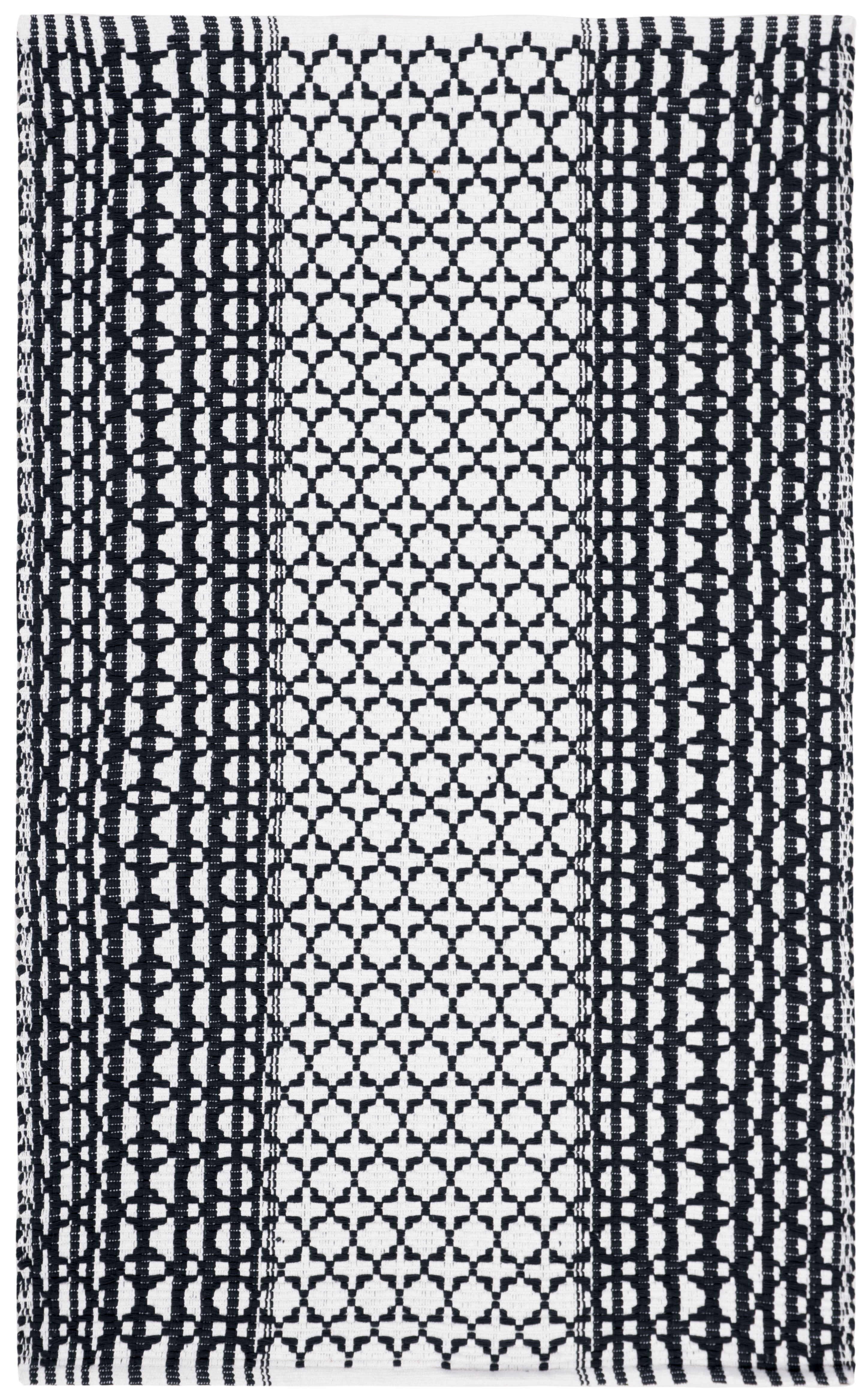 SAFAVIEH Montauk Cara Geometric Cotton Area Rug, Navy/Ivory, 3' x 5'