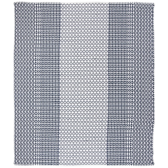 SAFAVIEH Montauk Cara Geometric Cotton Area Rug, Navy/Ivory, 8' x 10'
