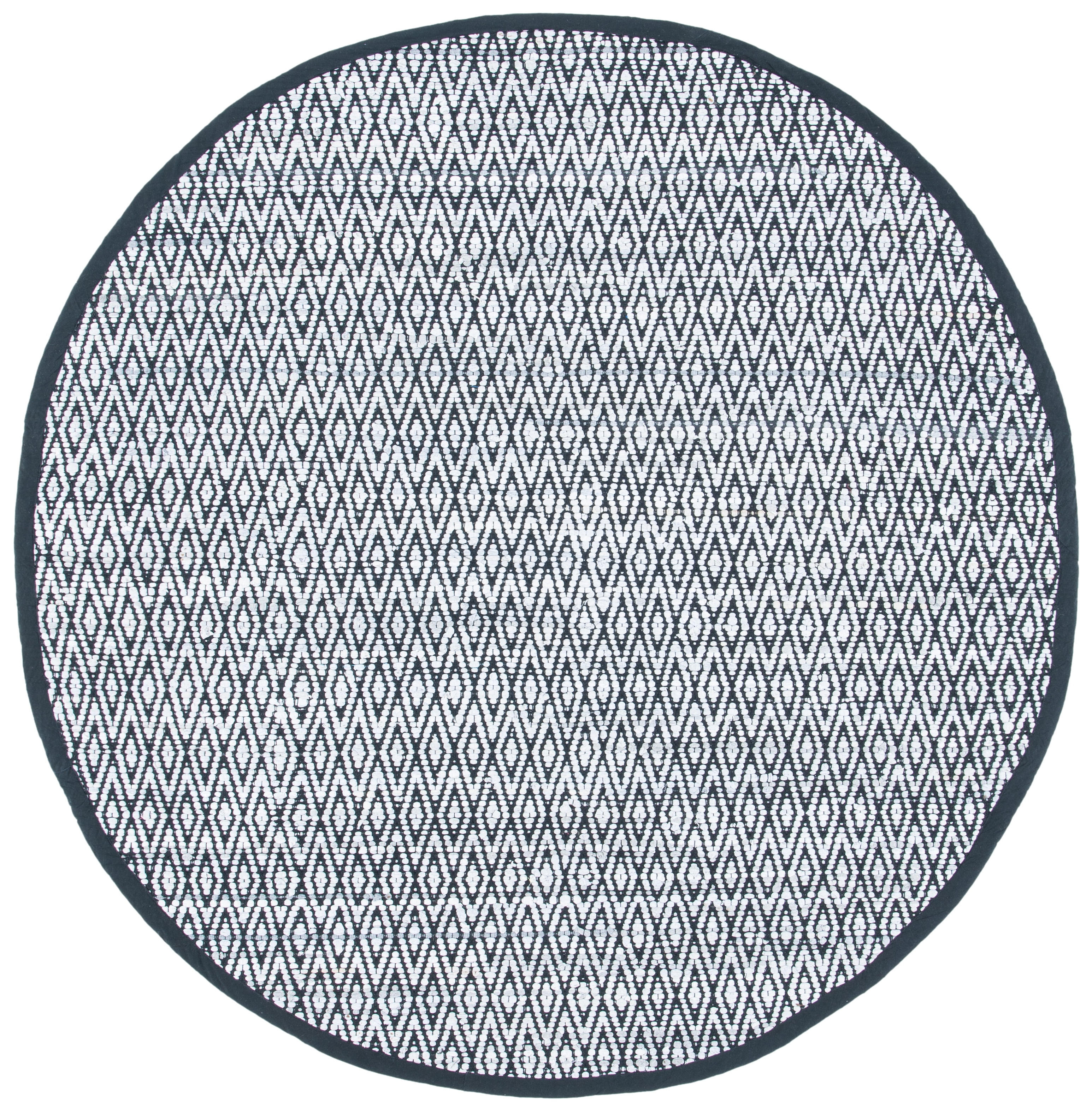 SAFAVIEH Montauk Carina Diamond Area Rug, Grey/Black, 6' x 6' Round