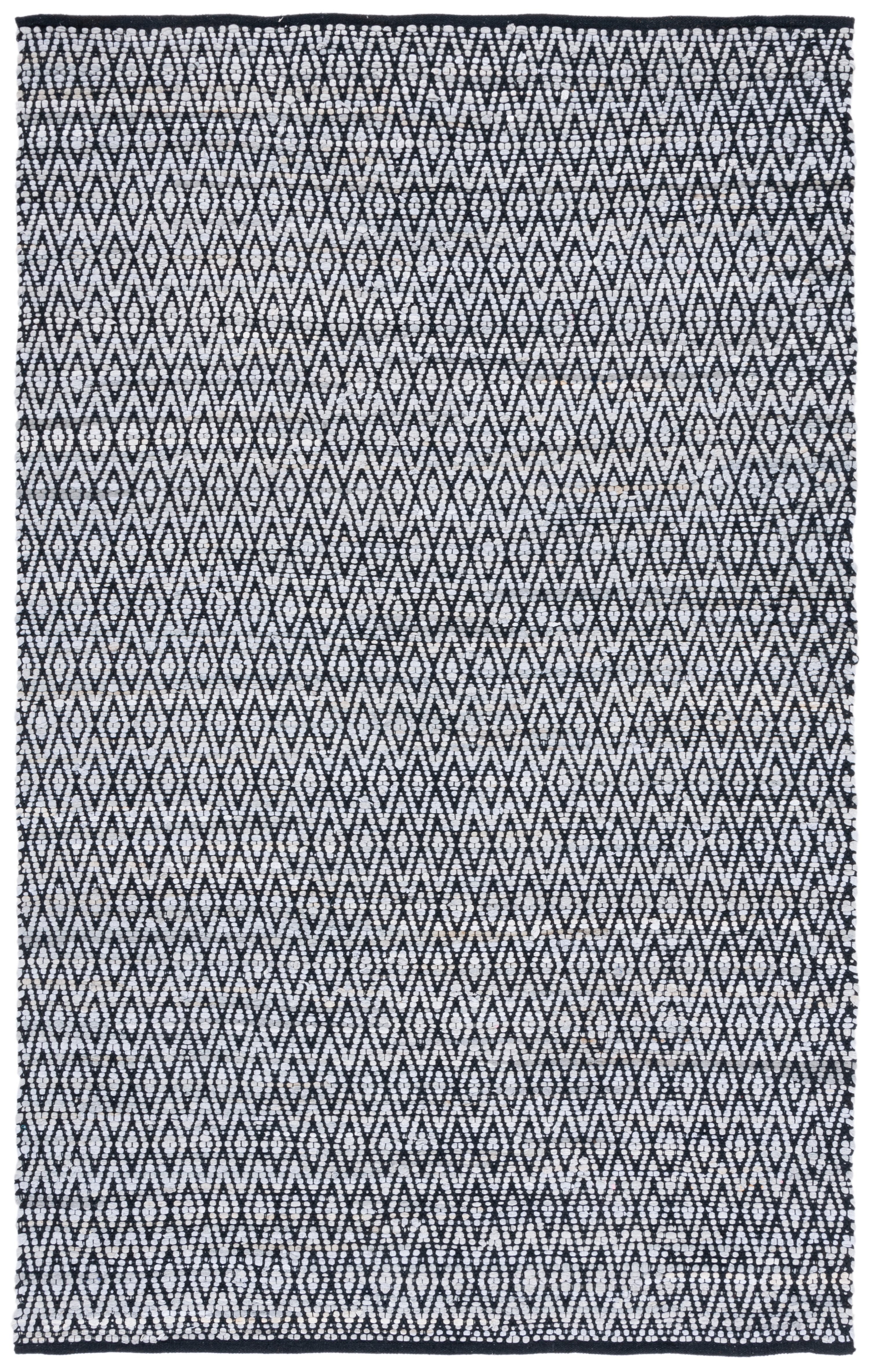 Handwoven Grey and Black Cotton Synthetic 6' x 9' Area Rug