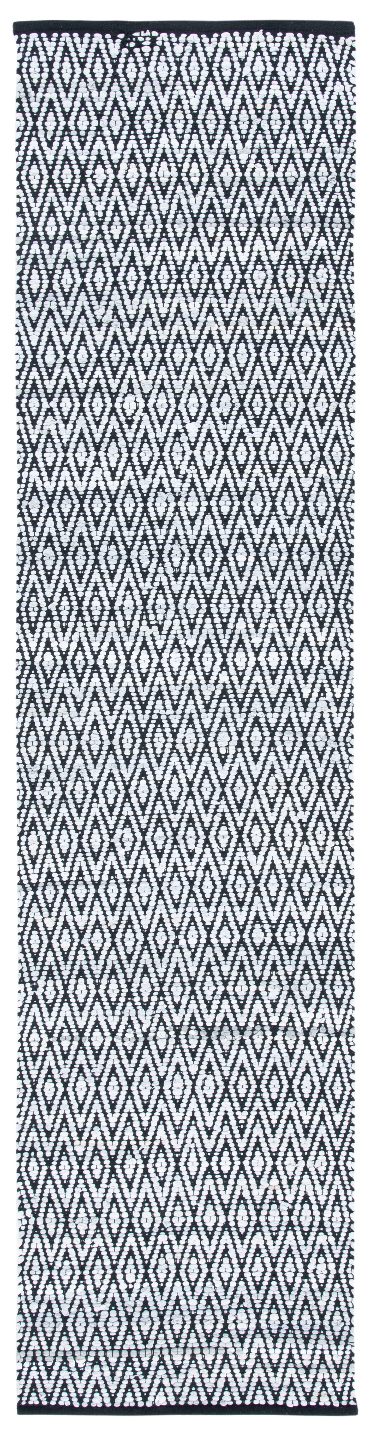 SAFAVIEH Montauk Carina Diamond Runner Rug, Grey/Black, 2'3" x 9'