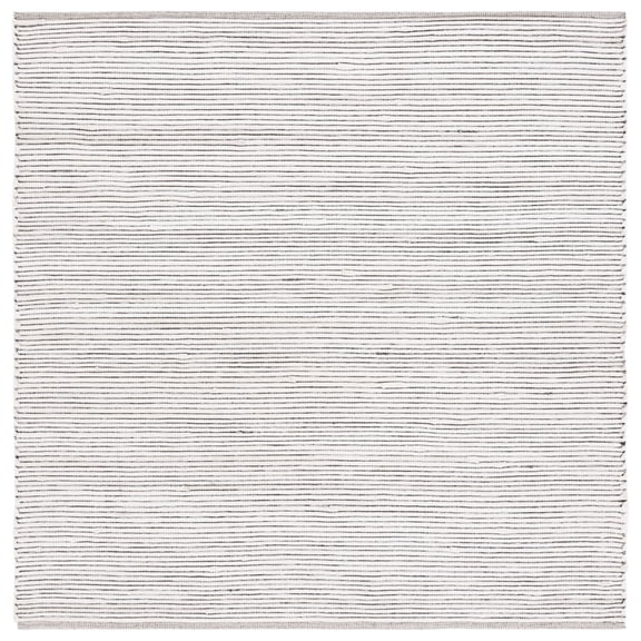 SAFAVIEH Montauk Carver Striped Cotton Area Rug, Brown/Ivory, 6' x 6' Square