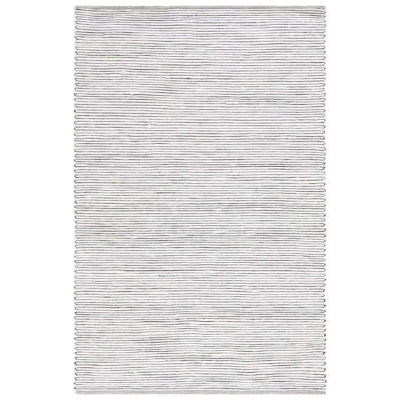 SAFAVIEH Montauk Carver Striped Cotton Area Rug, Brown/Ivory, 8' x 10'