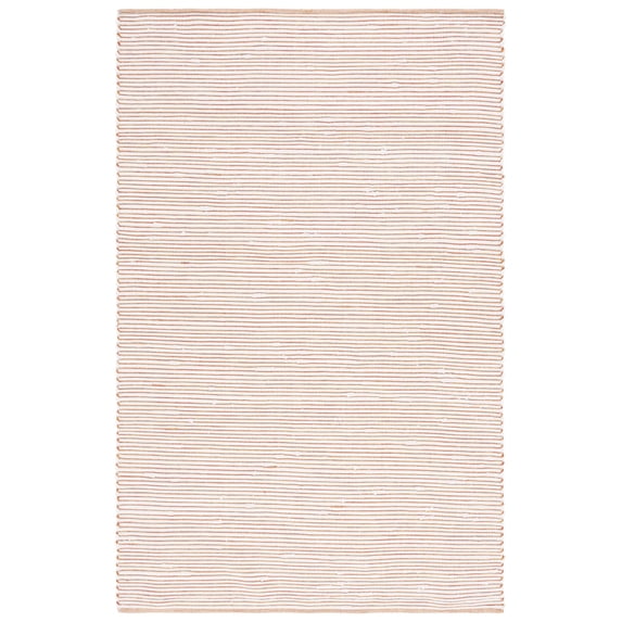 SAFAVIEH Montauk Carver Striped Cotton Area Rug, Red/Ivory, 5' x 8'