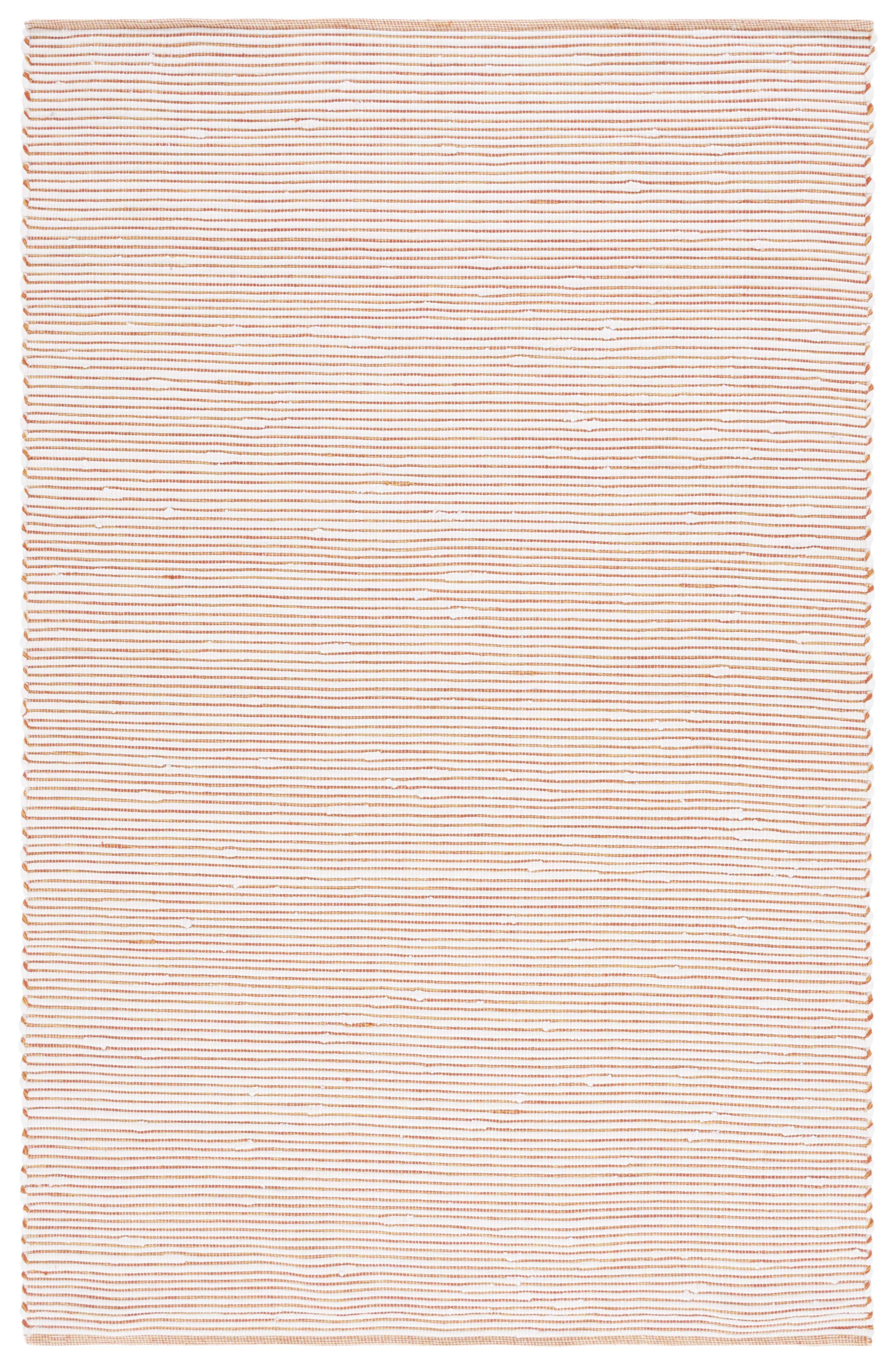 SAFAVIEH Montauk Carver Striped Cotton Area Rug, Red/Ivory, 8' x 10'