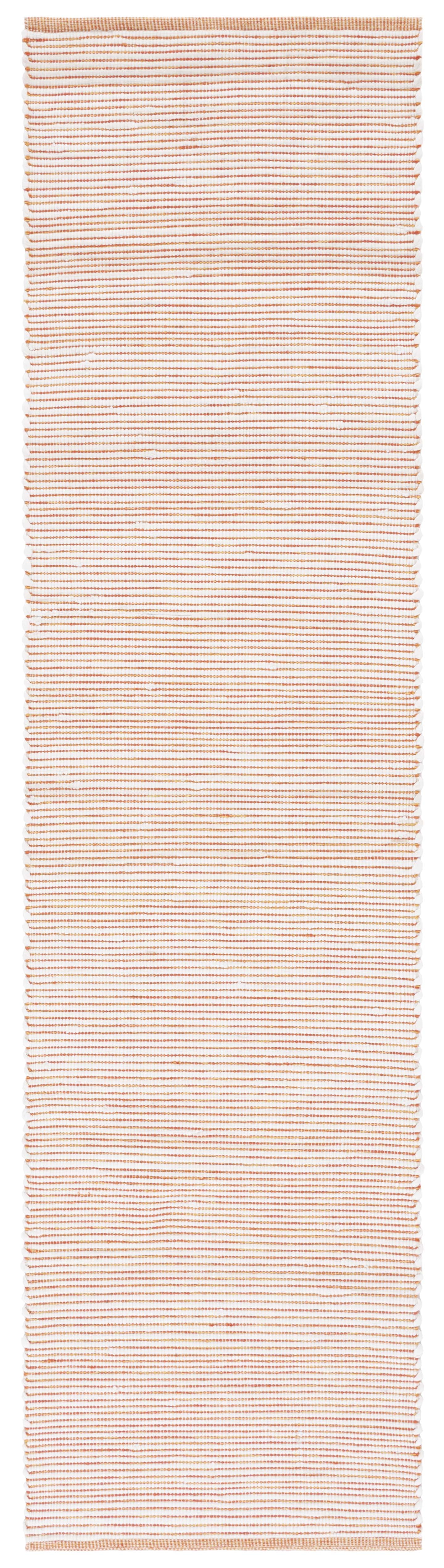 SAFAVIEH Montauk Carver Striped Cotton Runner Rug, Red/Ivory, 2'3" x 9'