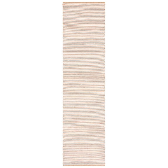 SAFAVIEH Montauk Carver Striped Cotton Runner Rug, Red/Ivory, 2'3" x 9'