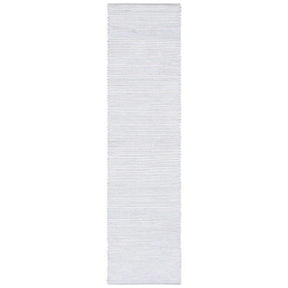 SAFAVIEH Montauk Carver Striped Cotton Runner Rug, Turquoise/Ivory, 2'3" x 9'