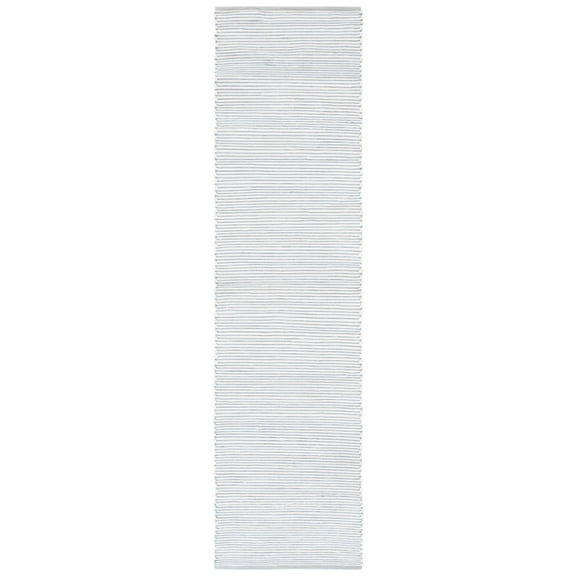 SAFAVIEH Montauk Carver Striped Cotton Runner Rug, Turquoise/Ivory, 2'3" x 9'