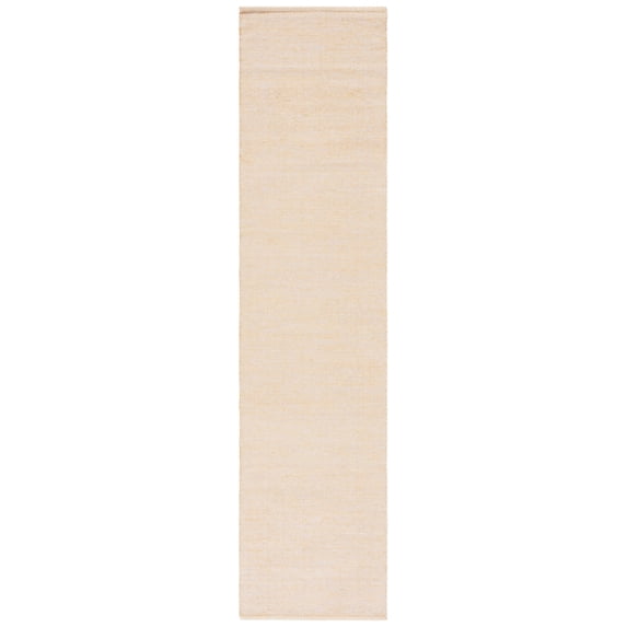 SAFAVIEH Montauk Cian Distressed Cotton Runner Rug, Yellow/Ivory, 2'3" x 9'