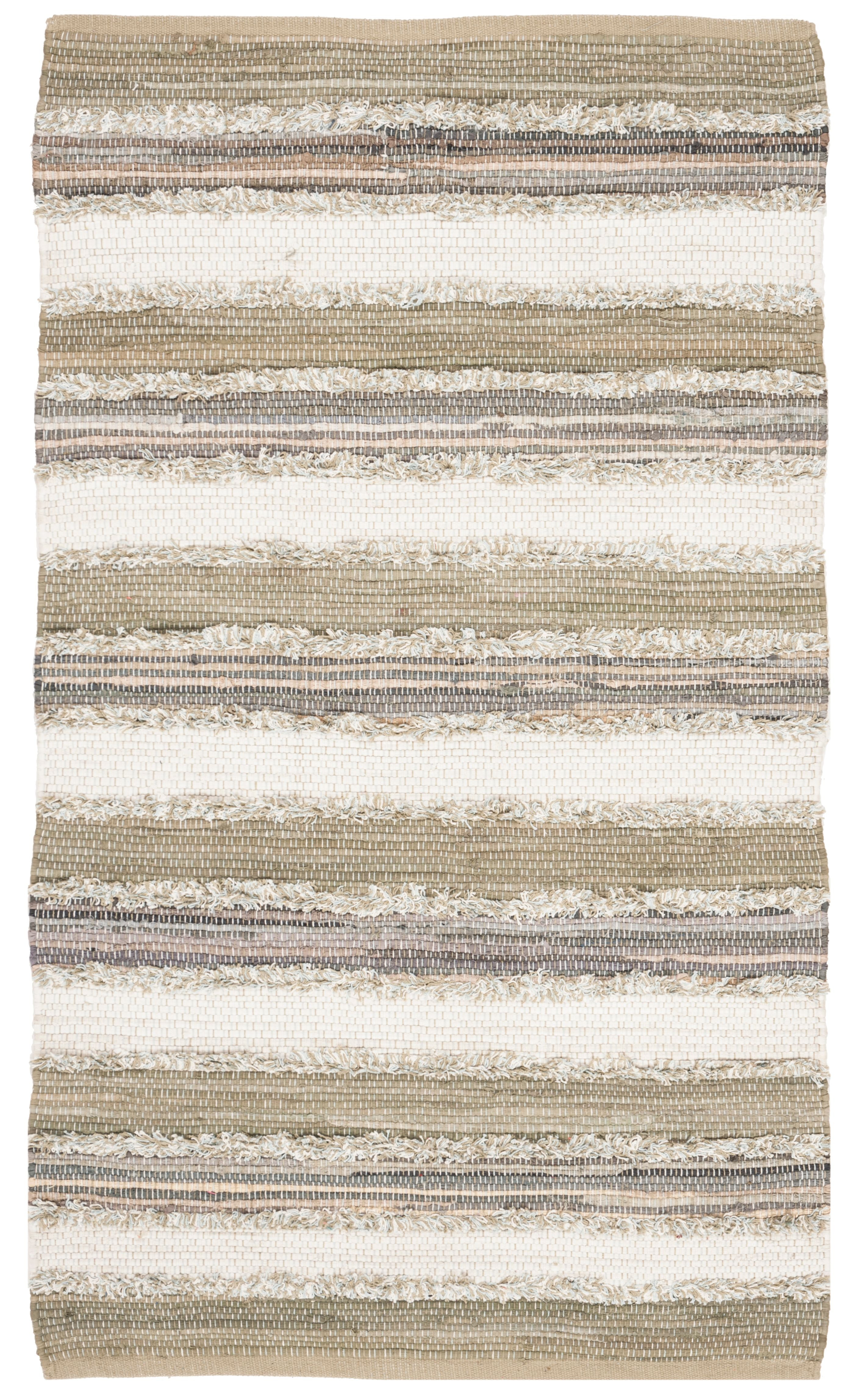 Beige and Multicolor Flat Woven Wool Cotton Area Rug