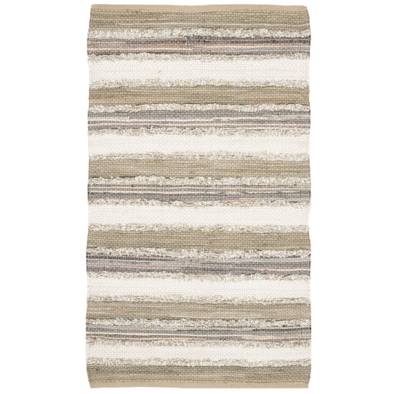 SAFAVIEH Montauk Coilean Striped Cotton Area Rug, Beige/Multi, 2'6" x 4'
