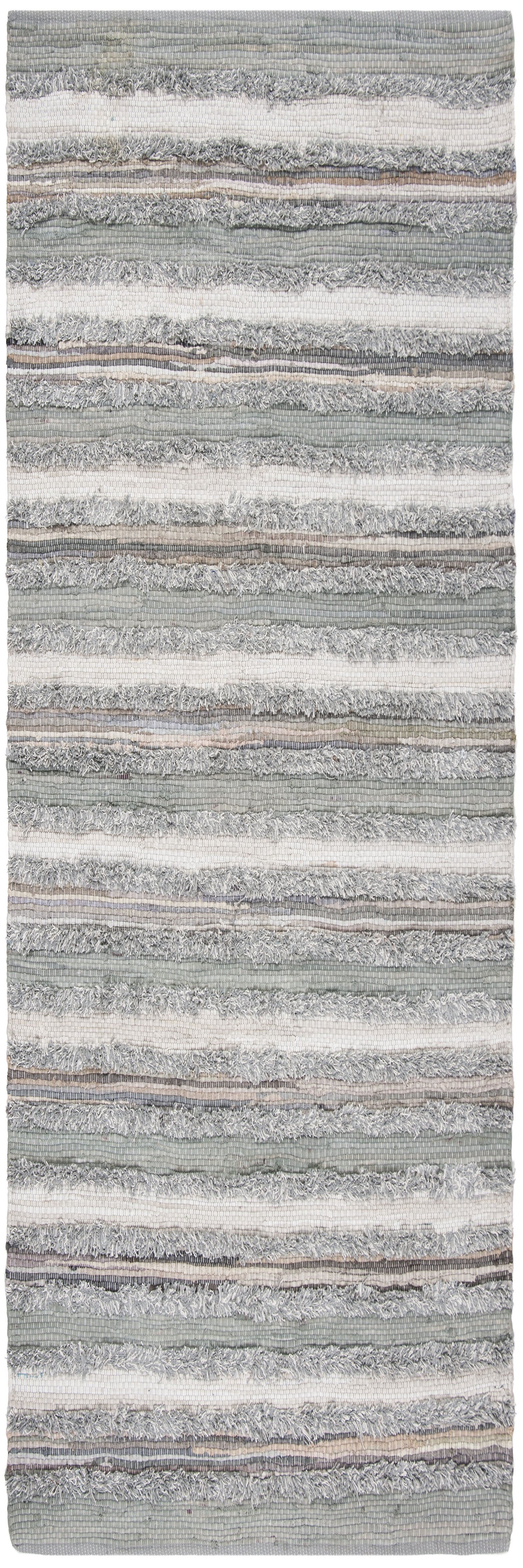 Coastal Charm Grey Cotton Flat-Woven 2'3" X 8' Runner
