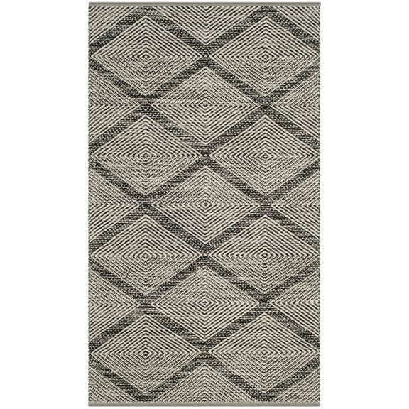 SAFAVIEH Montauk Bailey Geometric Cotton Area Rug, Black, 2' x 3'