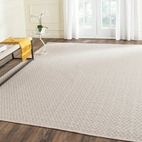 SAFAVIEH Montauk Corrine Geometric Cotton Area Rug, Ivory/Beige, 9' x 12'
