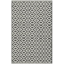 SAFAVIEH Montauk Corrine Geometric Cotton Area Rug, Ivory/Black, 2'3" x 3'9"