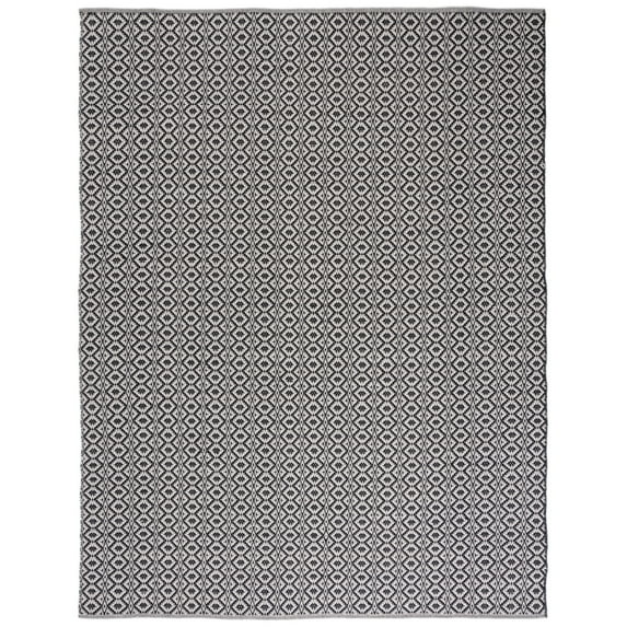 SAFAVIEH Montauk Corrine Geometric Cotton Area Rug, Ivory/Black, 9' x 12'