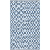 SAFAVIEH Montauk Corrine Geometric Cotton Area Rug, Ivory/Blue, 2'6" x 4'