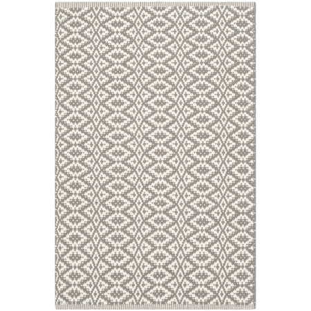 Safavieh Montauk Corrine Geometric Cotton Area Rug, Ivory/Gray, 2'6" x 4'