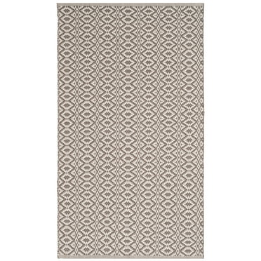 SAFAVIEH Montauk Corrine Geometric Cotton Area Rug, Ivory/Grey, 3' x 5'