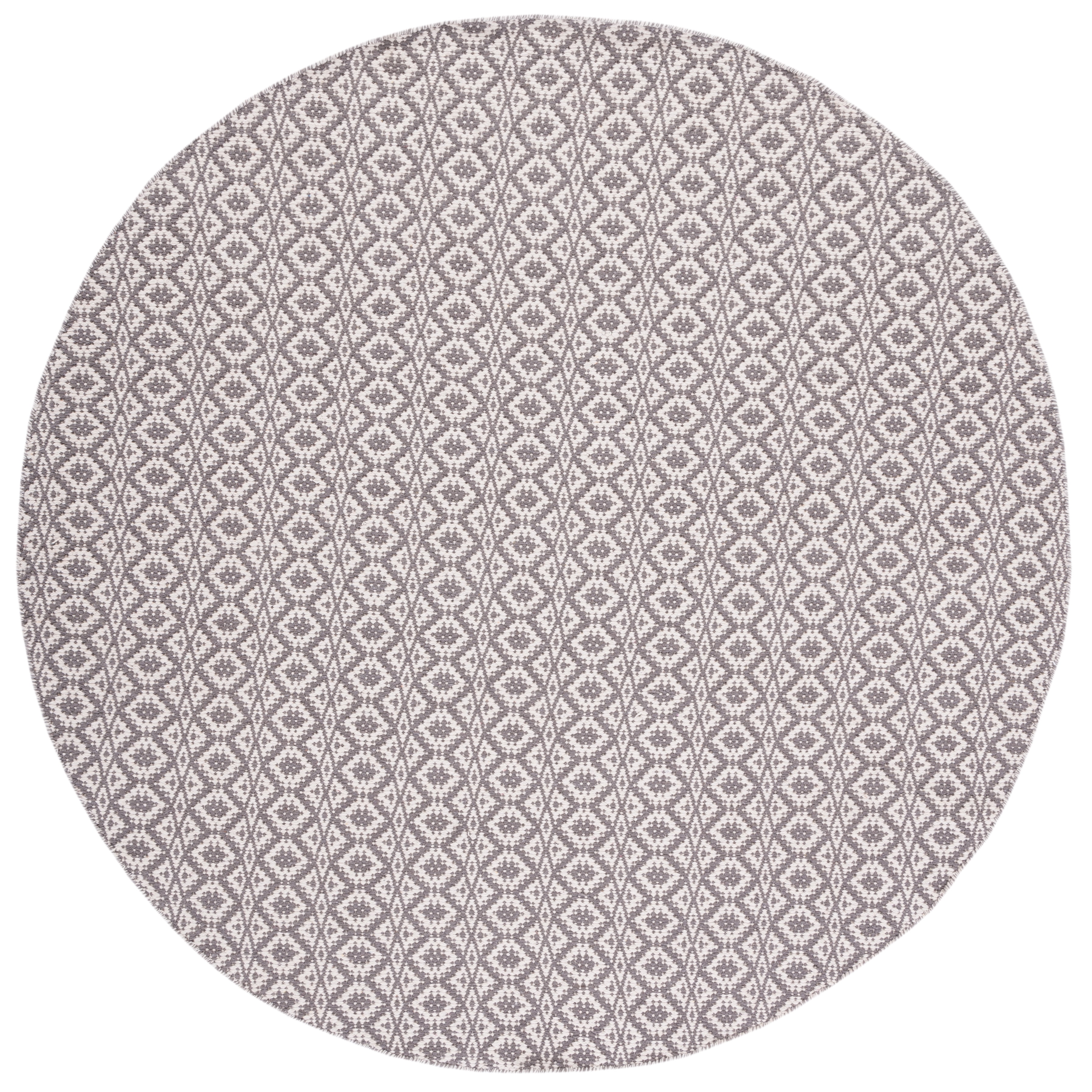 Safavieh Montauk Corrine Geometric Cotton Area Rug, Ivory/Gray, 4' x 4' Round