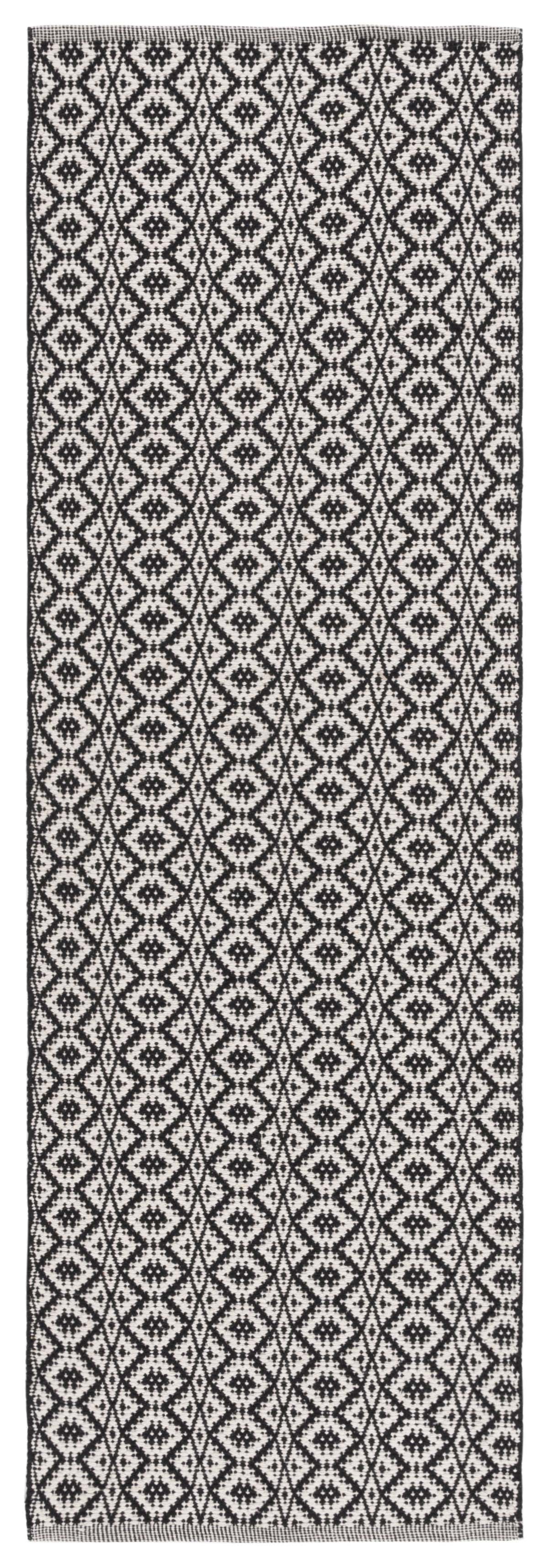 Safavieh Montauk Corrine Geometric Cotton Runner Rug, Ivory/Black, 2'3" x 9'