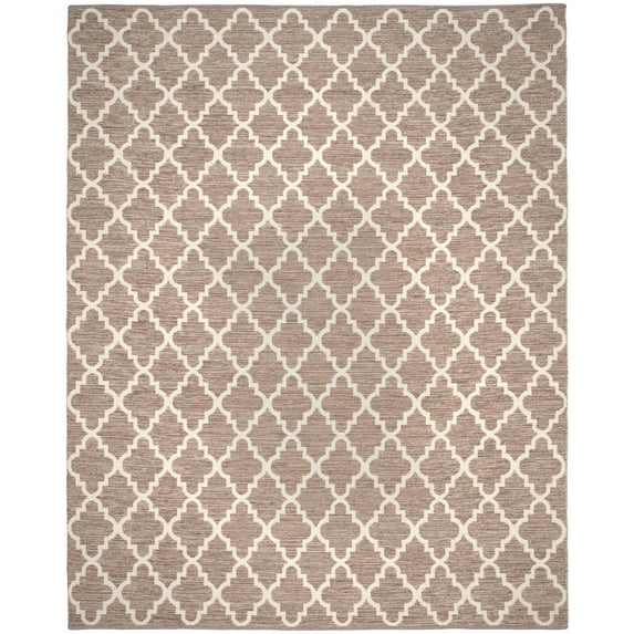 SAFAVIEH Montauk Crispian Geometric Cotton Area Rug, Beige/Ivory, 9' x 12'