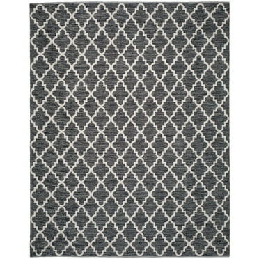 SAFAVIEH Montauk Crispian Geometric Quatrefoils Cotton Area Rug, Black/Ivory, 4' x 6'