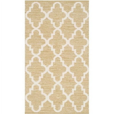 SAFAVIEH Montauk Crispian Geometric Quatrefoils Cotton Area Rug, Green/Ivory, 2'3" x 3'9"