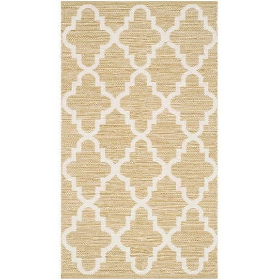 SAFAVIEH Montauk Crispian Geometric Quatrefoils Cotton Area Rug, Green/Ivory, 8' x 10'