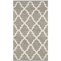 SAFAVIEH Montauk Crispian Geometric Quatrefoils Cotton Area Rug, Grey/Ivory, 2'3" x 3'9"