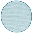 thumbnail image 1 of SAFAVIEH Montauk Crystal Geometric Cotton Area Rug, Aqua/Ivory, 6' x 6' Round, 1 of 8