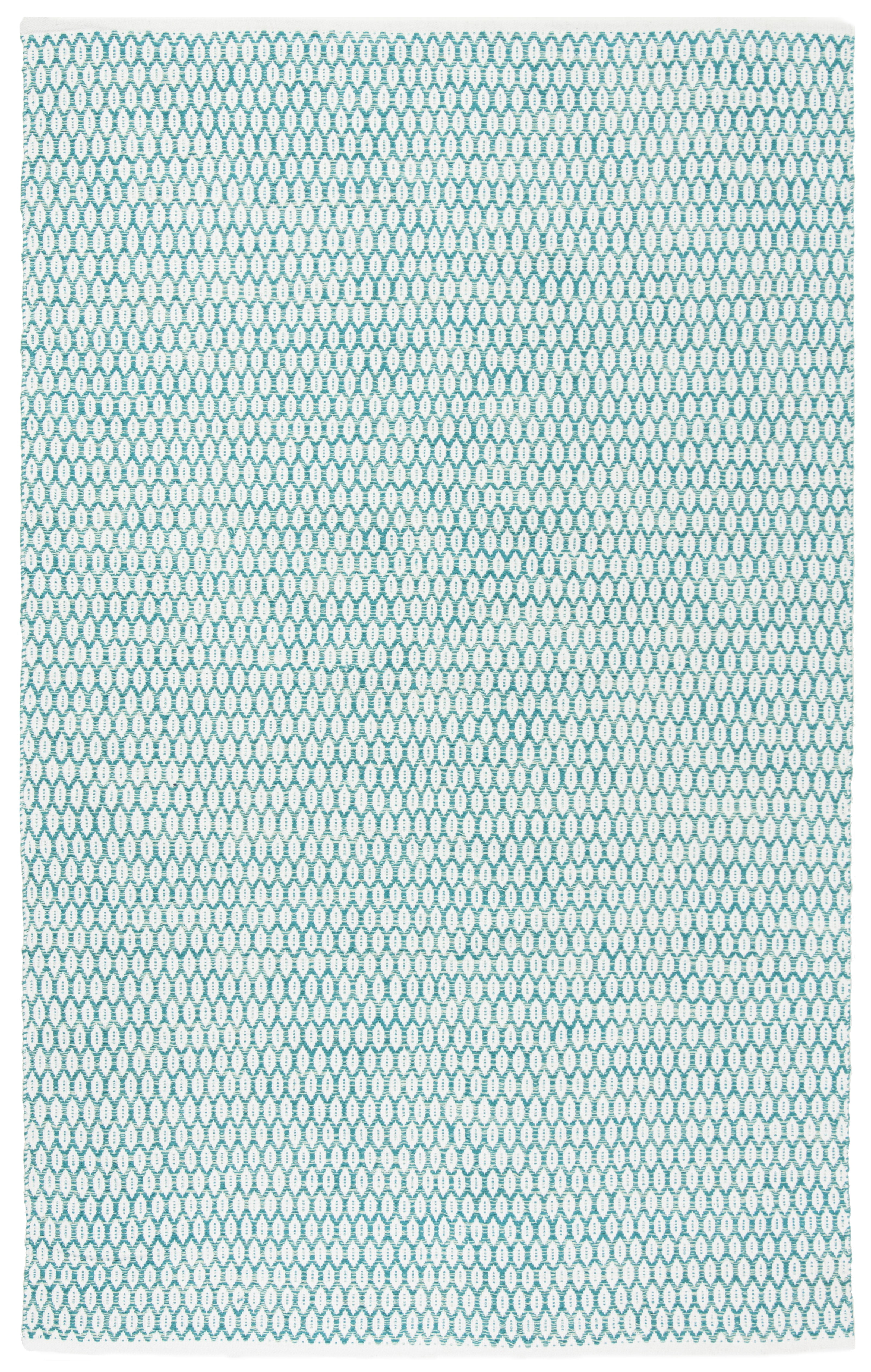 SAFAVIEH Montauk Crystal Geometric Cotton Area Rug, Aqua/Ivory, 9' x 12'
