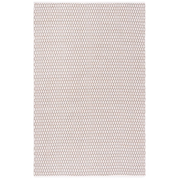 SAFAVIEH Montauk Crystal Geometric Cotton Area Rug, Beige/Ivory, 8' x 10'