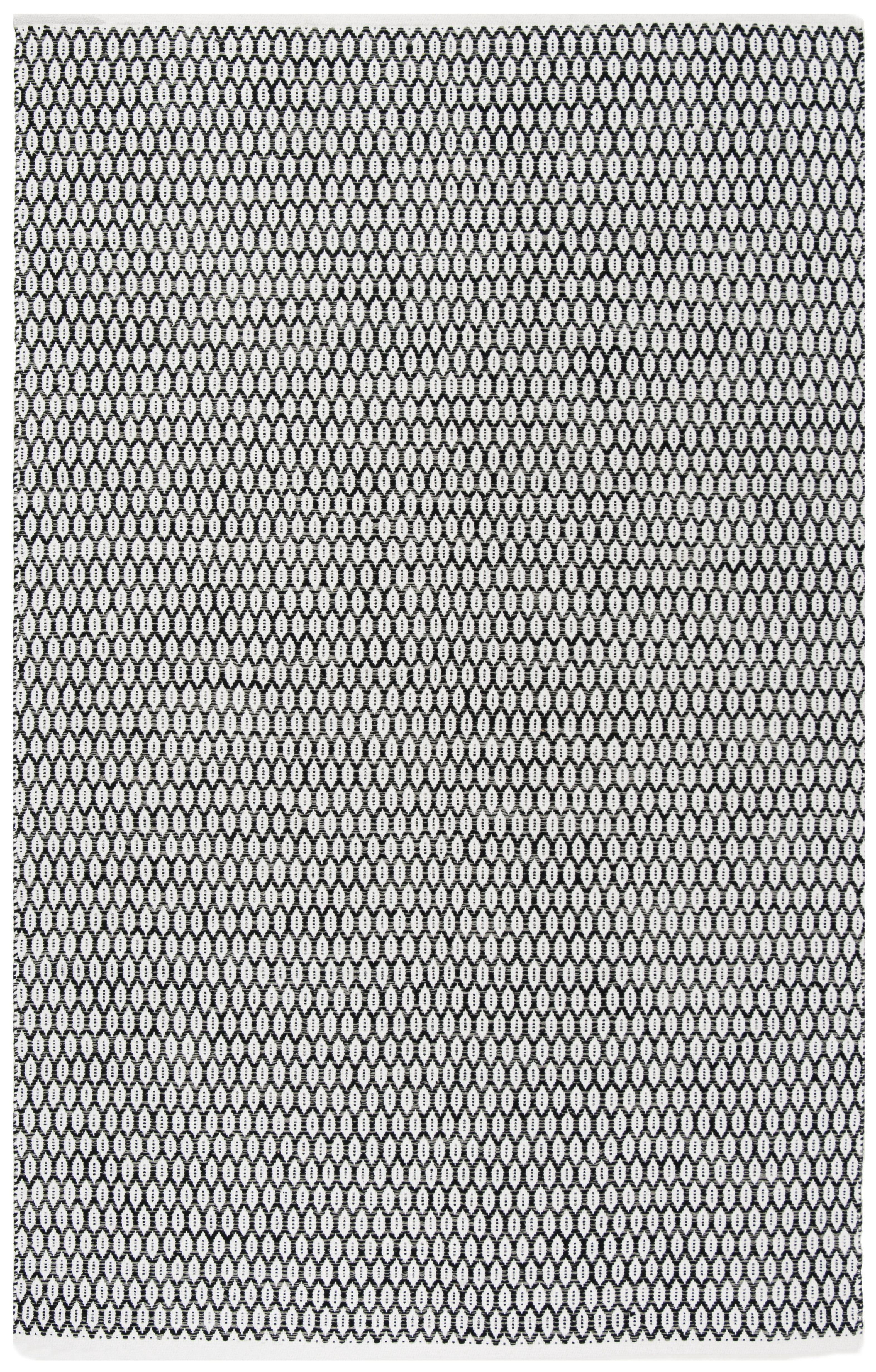 SAFAVIEH Montauk Crystal Geometric Cotton Area Rug, Black/Ivory, 8' x 10'