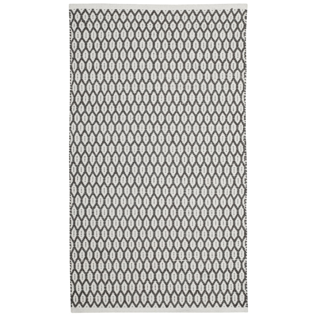 Charcoal & Ivory Handmade Wool-Cotton Blend 8' x 10' Area Rug
