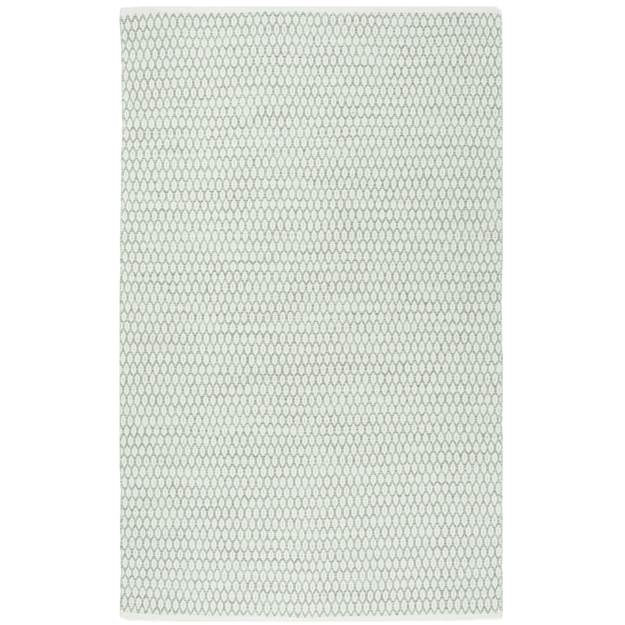 Coastal Charm Light Green & Ivory Hand-Woven Wool-Cotton Rug - 3' x 5'