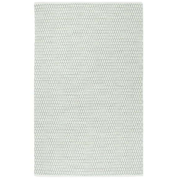 SAFAVIEH Montauk Crystal Geometric Cotton Area Rug, Light Green/Ivory, 5' x 8'