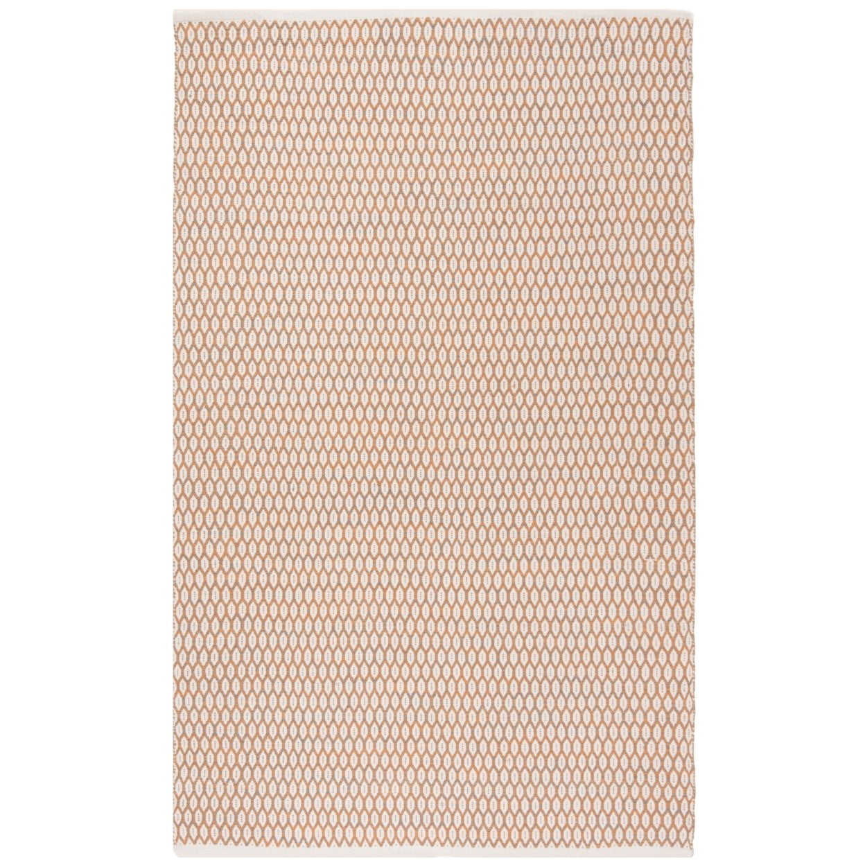 Ivory Geometric 8' x 10' Handwoven Cotton Area Rug