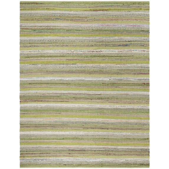 SAFAVIEH Montauk Darion Striped Cotton Area Rug, Green/Multi, 5' x 8'
